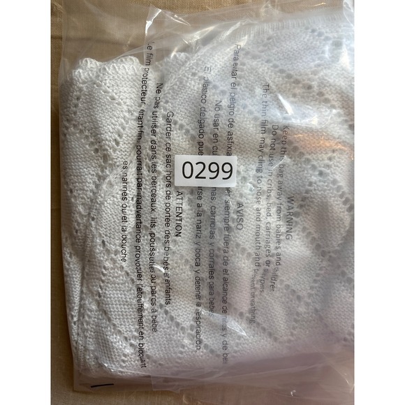 White Knit crochet Midi Dress Tie Strap Sleeveless Boho Beach Vacation Size 6 - Picture 8 of 8